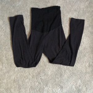 Motherhood Maternity black leggings, size large.